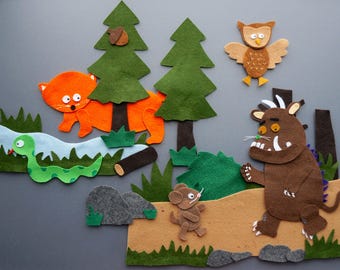 The Gruffalo Felt Story, Circle Time felts stories, Gifts for Teachers, Gifts for Children, Birthday Gift for Preschoolers, Felt Gruffalo