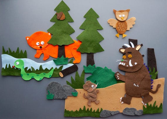 The Gruffalo Felt Story Felt Stories Flannel Board Story Etsy