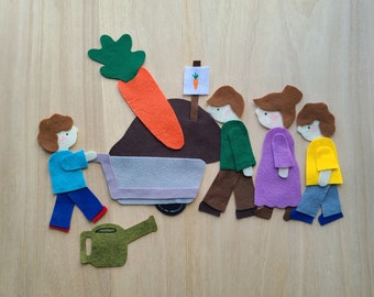 The Carrot Seed Felt Story Circle time Story Felt Stories Felt Toys ECE resources Teaching resources Felt Fun Felt Play Felt Vegetable