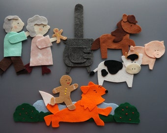 The Gingerbread Man Felt Story Gift for Preschoolers Gift for teachers Christmas gifts for preschoolers Christmas Felt story Holiday Felts