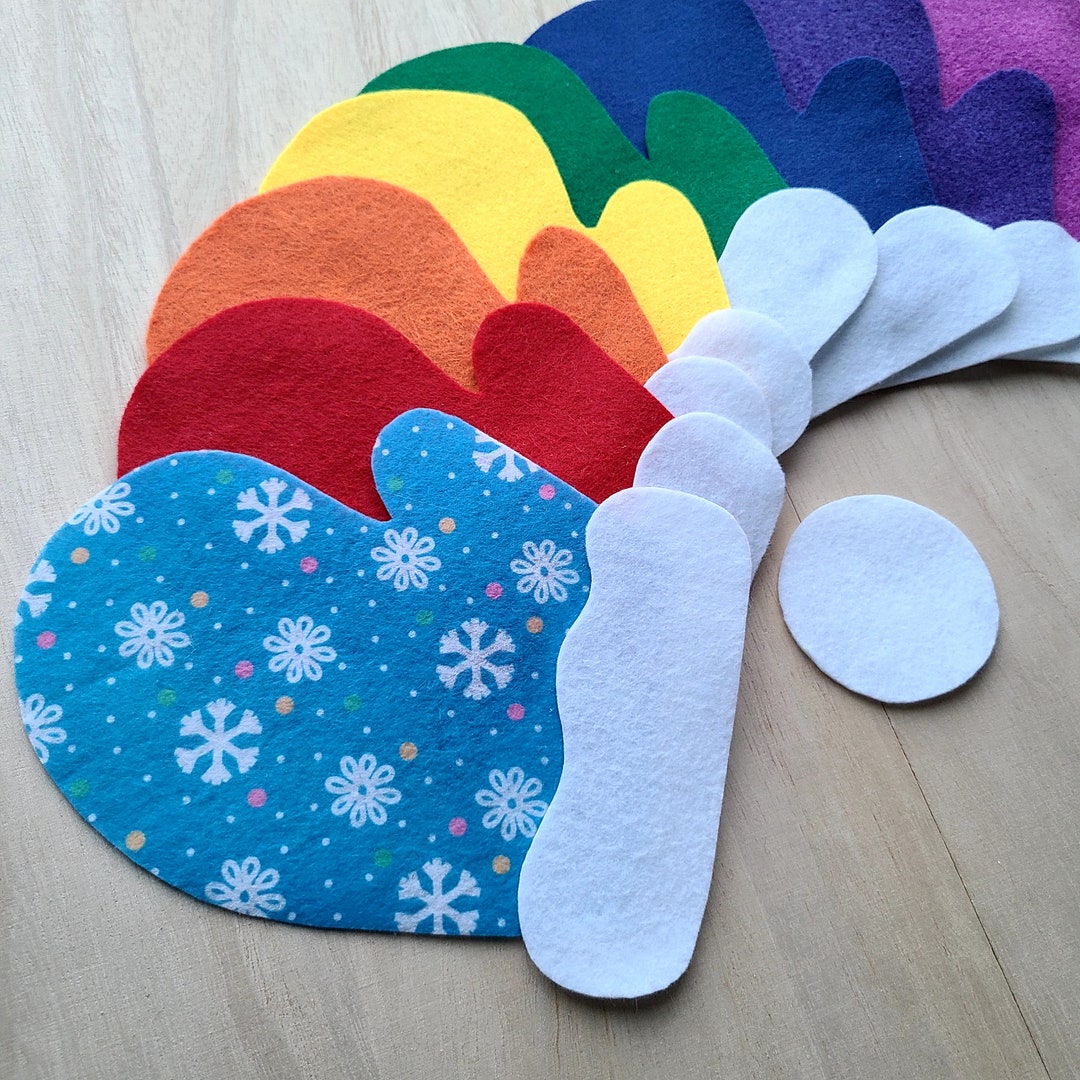 Hide the Snowball Game Felt Activity Felt Activity Winter Felt Activity Mitten Felt Game Felt