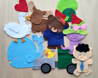Cuento de fieltro "Abajo en la bahía", Cuentos de fieltro, Cuento para pizarra de fieltro, Cuentos de fieltro para la hora del círculo, Fieltro para preescolares, Regalos para preescolares