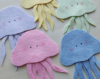 Jellyfish Felt Set Jellyfish felt board stories jellyfish felts 5 jellyfish matching game counting activity storytime fun circle time