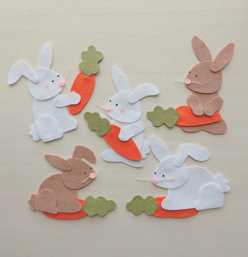 5 Little Bunnies Five Little Bunnies Felt Story Easter Felt Stories ...