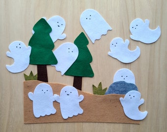 10 Little Ghost Felt Set// Felt Stories // Circletime // Felt story time // Ghost felt story //halloween felt stories //halloween circletime