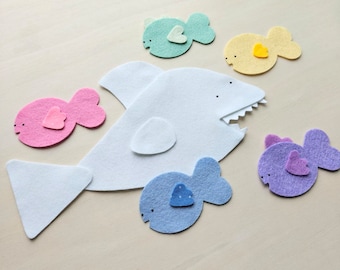 Five Little Fish Felt Set Mr. Shark Felt Ocean Animal Felt Story Counting Activity Ocean Theme Felts Circletime Storytime Preschool Resource