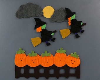 Five Little Pumpkins Felt Story Halloween Storytime Halloween Circletime Halloween Gift for children Felt Stories Halloween Felt Stories