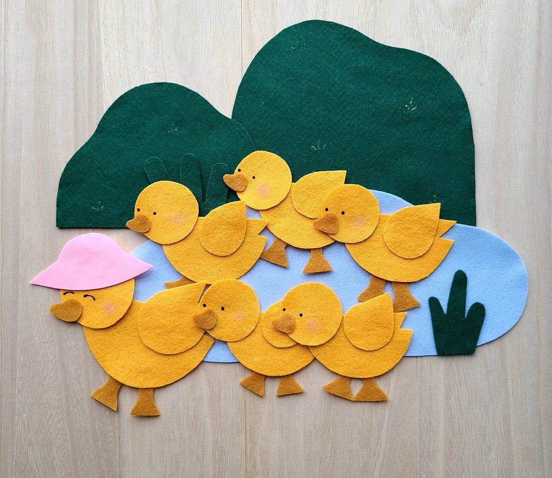 Preschool Nursery Rhyme Five Little Ducks Felt Set Preschool Storytime ...