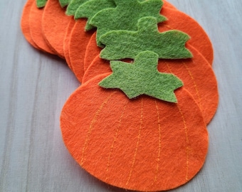 Ten Felt Pumpkins set // Fall felt stories // Felt Pumpkins // Pumpkin Decoration // Halloween Flannel story // Halloween Felt Stories