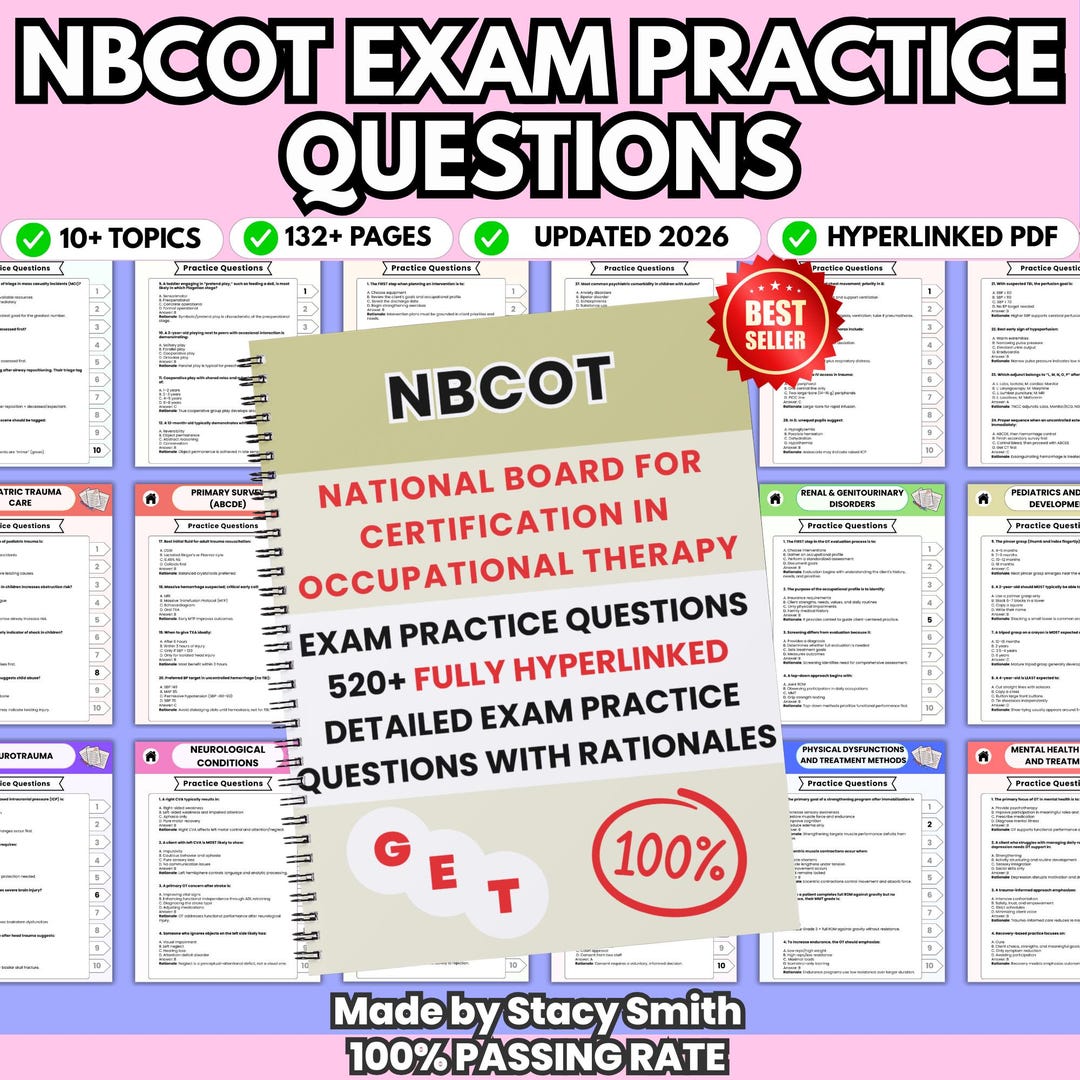 Nbcot Question Examples NBCOT Exam Practice Questions 2026: OT COTA Exam Prep, 520+ Q&A ...