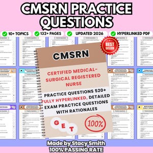Questions pratiques pour l'examen du CMSRN 2026 | 10 sujets, plus de 520 questions/réponses (téléchargement numérique)