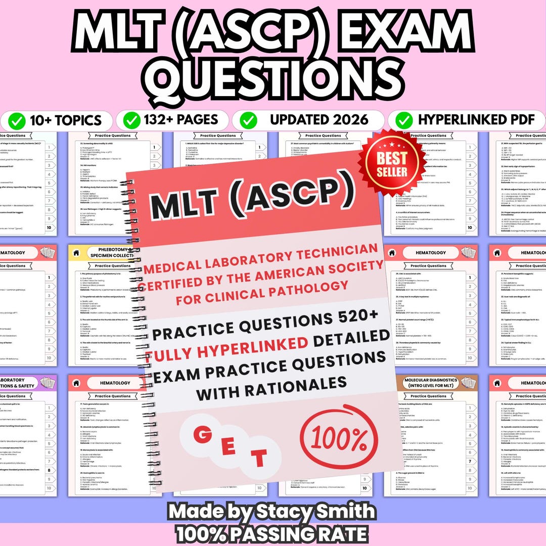 MLT (ASCP) Exam Prep Questions 2026 – Medical Laboratory Technicians Study Guide – 520+ Q/A ...