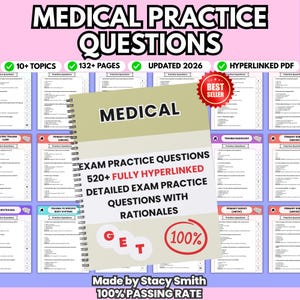 Vragen over medische praktijken 2026: 520+ vragen en antwoorden, hyperlinks (digitale download)