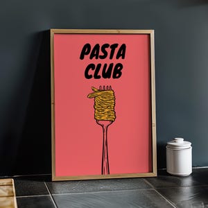 Modern Pasta PRINT, Trendy Spaghetti Wall Art, Pasta Lovers Poster, KITCHEN Wall Art, Italian Restaurant Poster, Trattoria Poster, UNFRAMED