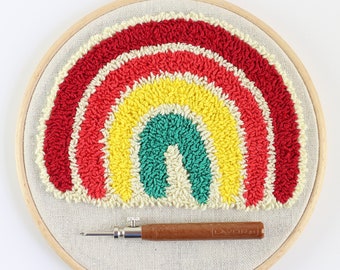 VOORRAAD - Borduurset regenboog punchnaald voor beginners met Lavor punchnaald
