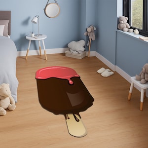 Alfombra de helado con dibujos animados para niños, guardería, cocina, dormitorio, baño, decoración de verano, regalo único.