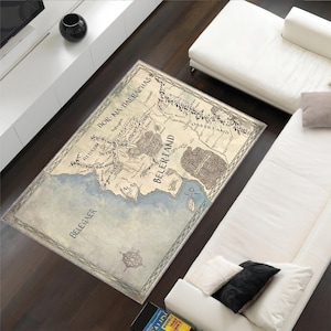 Tapis de chambre de joueur, tapis Dungeon Master, tapis carte, tapis carte de joueur, tapis carte Beleriand, tapis fantaisie personnalisé, tapis lavable, carpettes, cadeaux de joueur