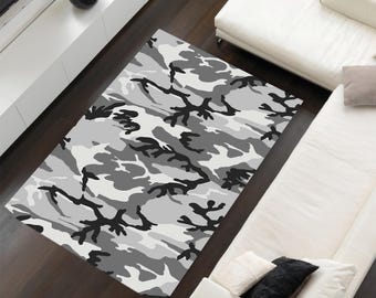 迷彩柄ラグ：ミリタリー柄、滑り止めコットンベース - Etsy 日本