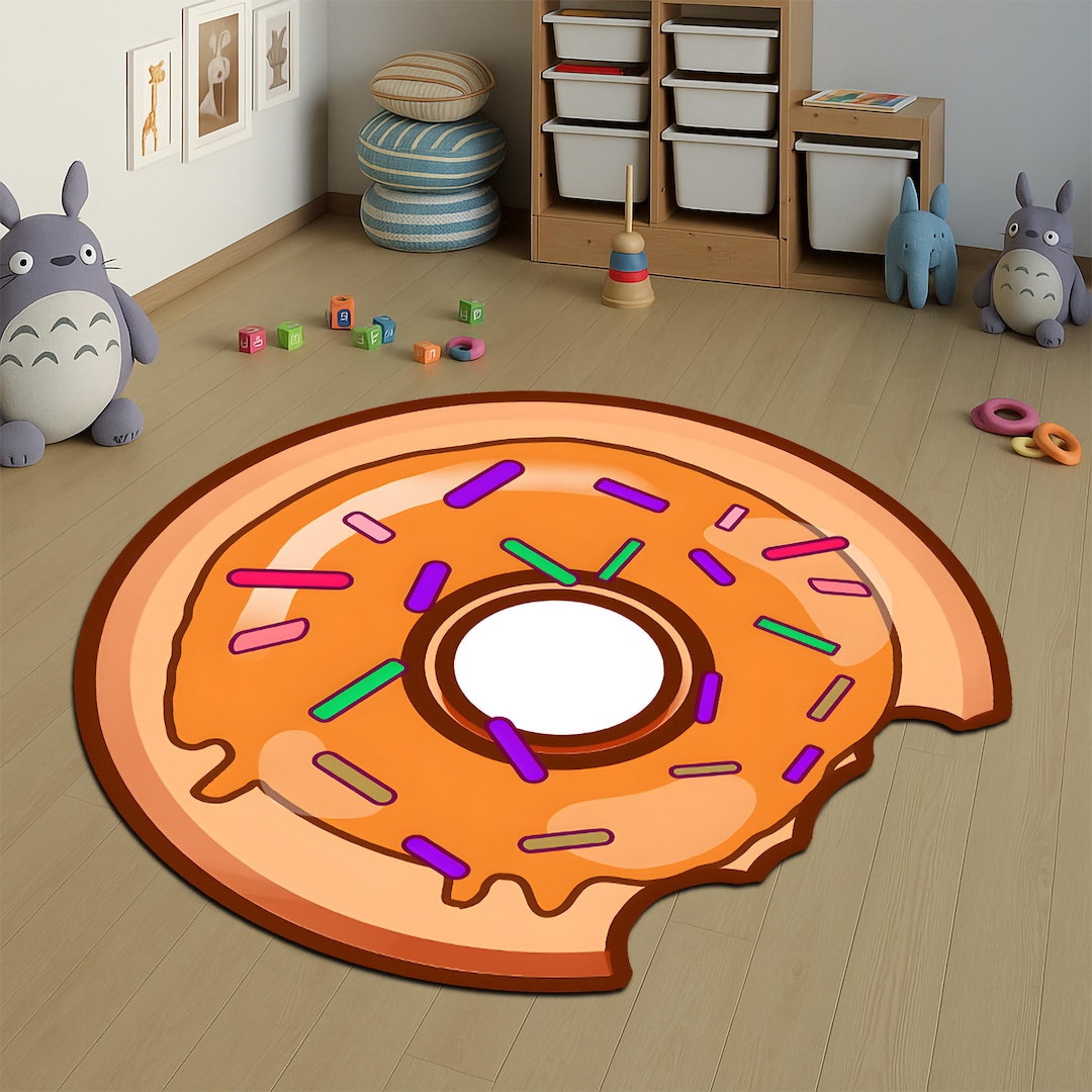 Cartoon Donut Rug: Colorful Dessert Nursery Decor - Etsy