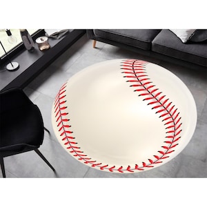 Baseball Rug, Sports Theme Carpet, Kids Room Rug, Children Room Decor, Kids Sports Room Rug, Man Cave Decor, Game Room Carpet, Washable Rug
