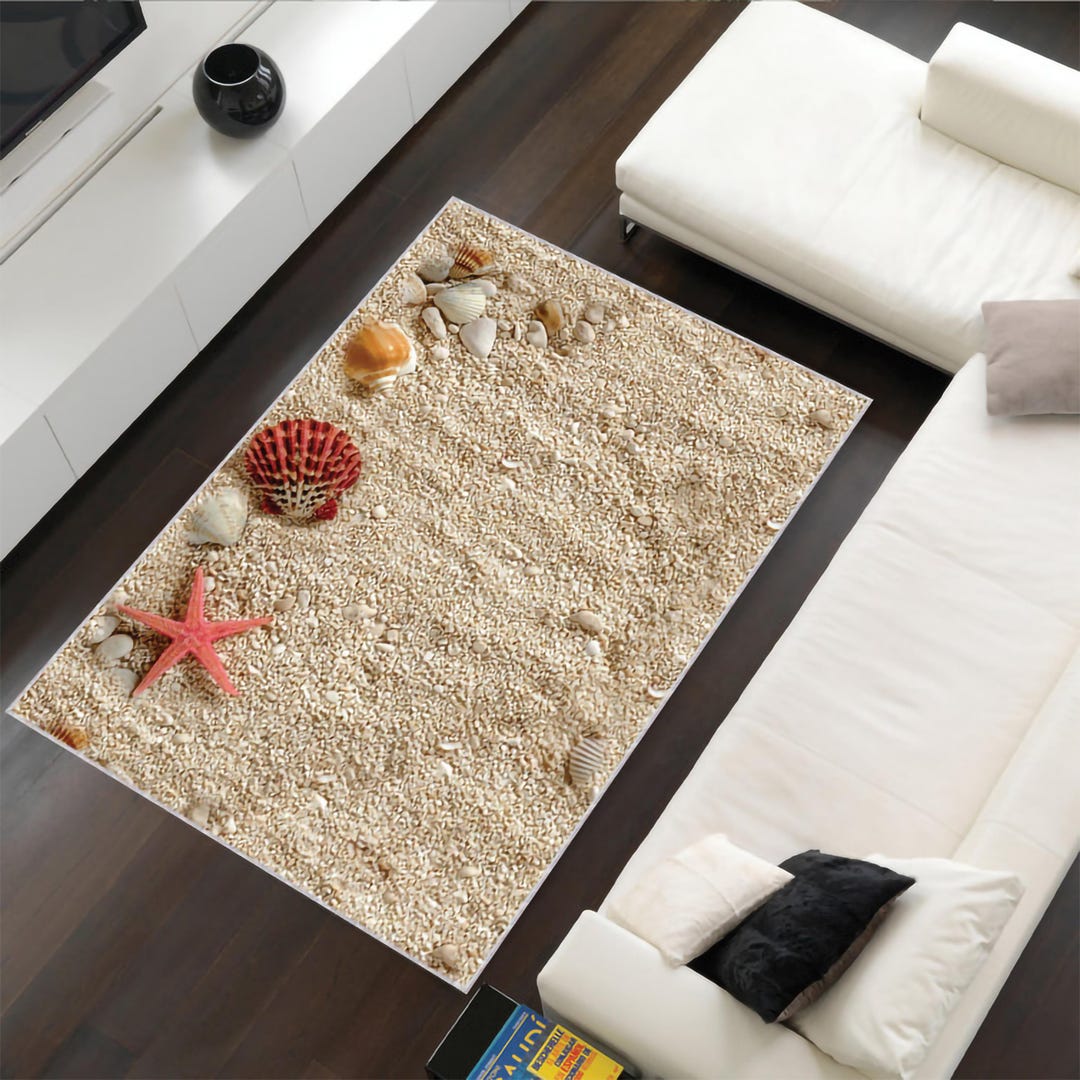 Boracay Shell Rug Beach Theme Rug – Bring the Ocean to Your Home & Tropical Nautical ...