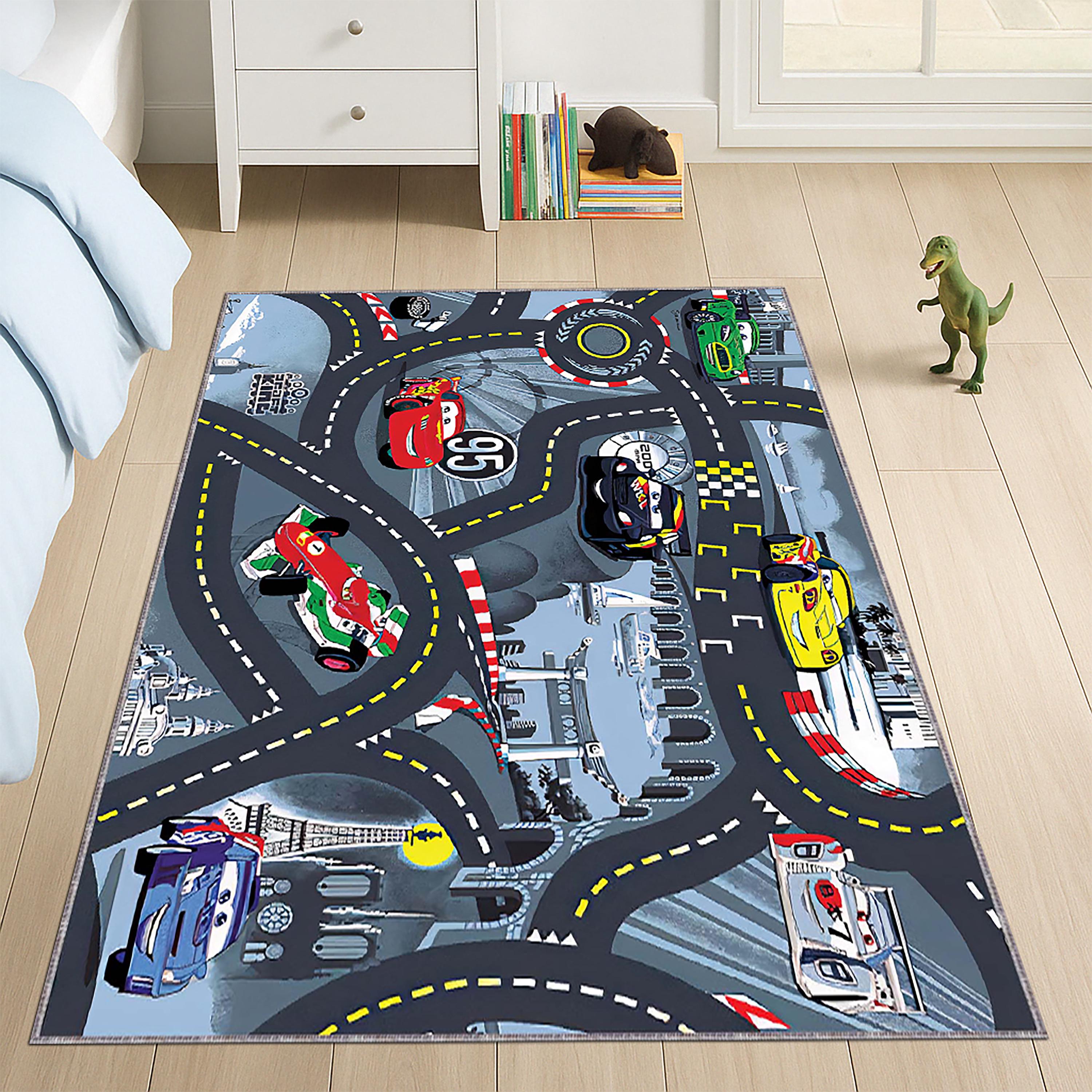 Car Play Mat: Washable Kids Road Rug for Nursery