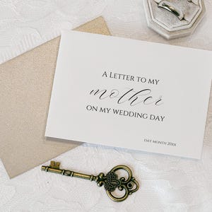 Carta a mi madre PLANTILLA / Carta para la madre de la novia / Regalo para el día de la boda para mamá / Regalos para ella / Detalles de boda minimalistas