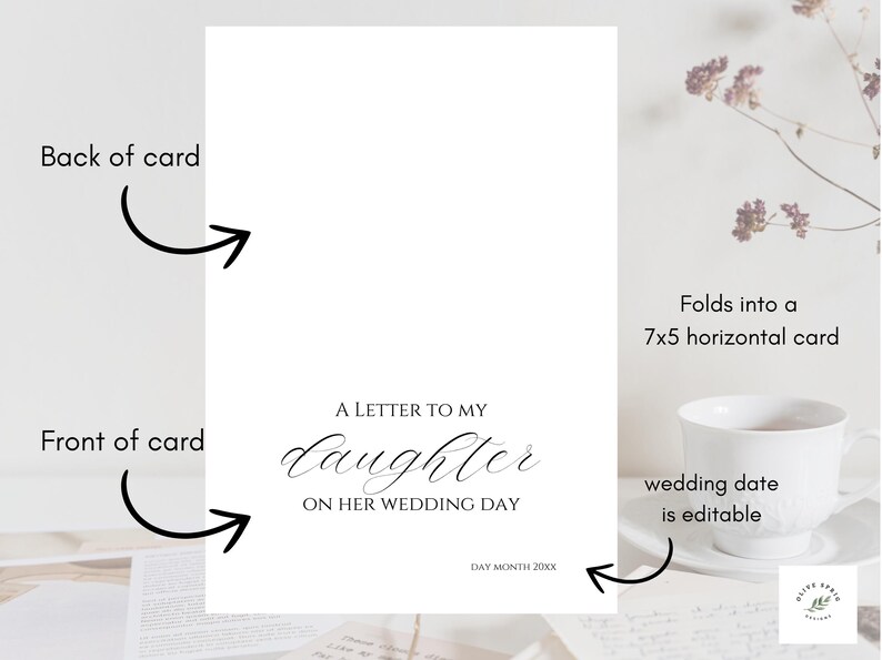 Letter to My Daughter Letter to the Bride Wedding Letter Wedding Day