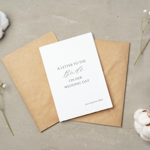 Carta a la novia con nombre personalizado PLANTILLA / Tarjeta plegable para la novia / Descarga digital / Plantilla Canva editable