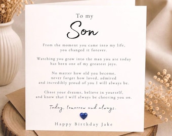 To My Son Birthday Card, Emotional Son Card From Mum, Proud Of You Son Card, Personalised Son Birthday Card, Heartfelt Birthday Card For Son