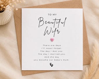 To My Beautiful Wife After the Birth of Our Baby Card | New Mum Card from Husband | Congratulations on Becoming a Mum | Baby Keepsake