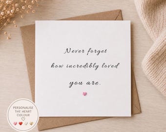 Never Forget How Incredibly Loved You Are Card | Thinking of You Card | Encouragement Card | Just Because Card | Inspirational Gift