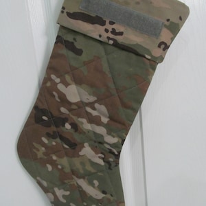 Authentic Multicam  Military Christmas stocking lined and quilted