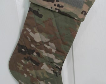 Authentic Multicam  Military Christmas stocking lined and quilted