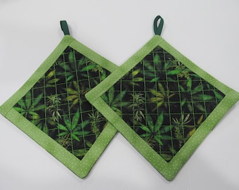 Pot leaves cannabis Handmade Potholders