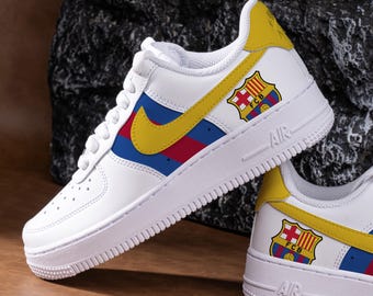 Hand Painted Football Team Sneakers Custom Logo Air Force 1 Personalised Painted AF1 Sneakers Custom Sports Team Shoes Football Fan Gifts