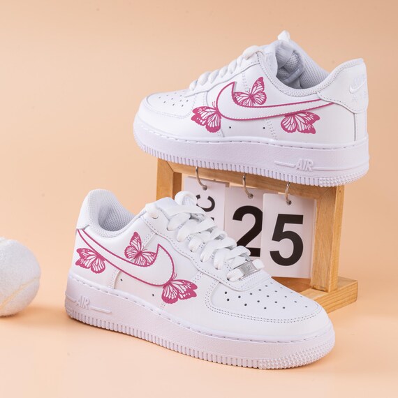Hand Painted Pink Butterfly Air Force Custom Colour Butterflies