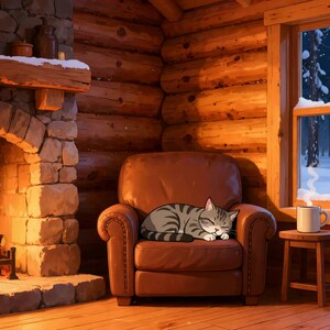 Cozy Winter Fireplace Cabin Animated Background for Streamers · 1080p MP4 image 2