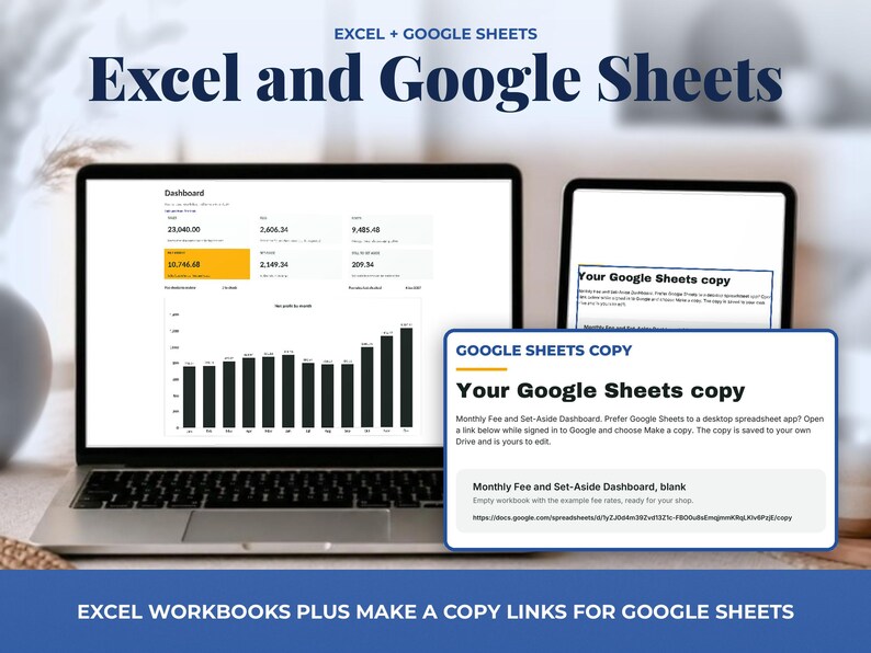 Small Business Bookkeeping Spreadsheet with Monthly Profit and Fee Dashboard, image 9