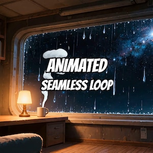 Cozy Space Window Animated Background for Lofi Videos · 1080p MP4 image 1