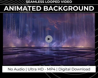 Etherische cyberpunk geanimeerde achtergrond voor streamers · 1080p MP4