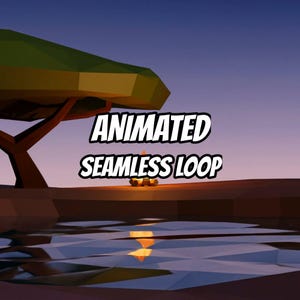 Low-Poly-Lagerfeuer am Wasser in der Abenddämmerung – animierter Hintergrund für Lofi-Videos · 1080p MP4 Bild 1