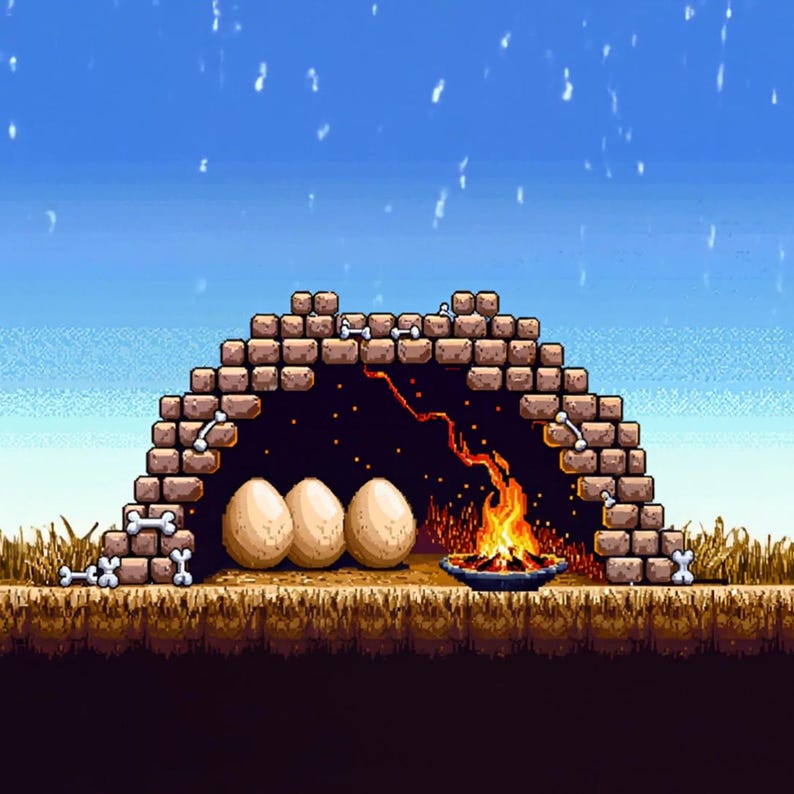 Cozy Pixel Cave Campfire Animated Background for Streaming · 1080p MP4 image 2