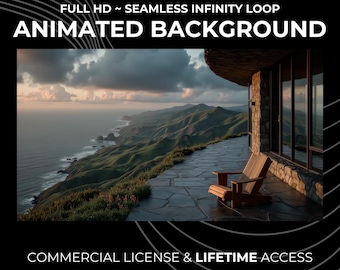 Seamless Animated Video Loop: Coastal Chillout Motion Background (Digital Download)