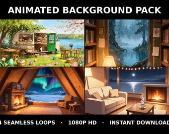 Autumn Lakeside Vol. 2 Animated Background Pack for Streamers | 4 Seamless Loops | 1080p MP4 Bundle