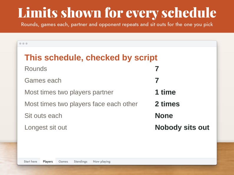 Pickleball Round Robin Schedule Spreadsheet, image 9