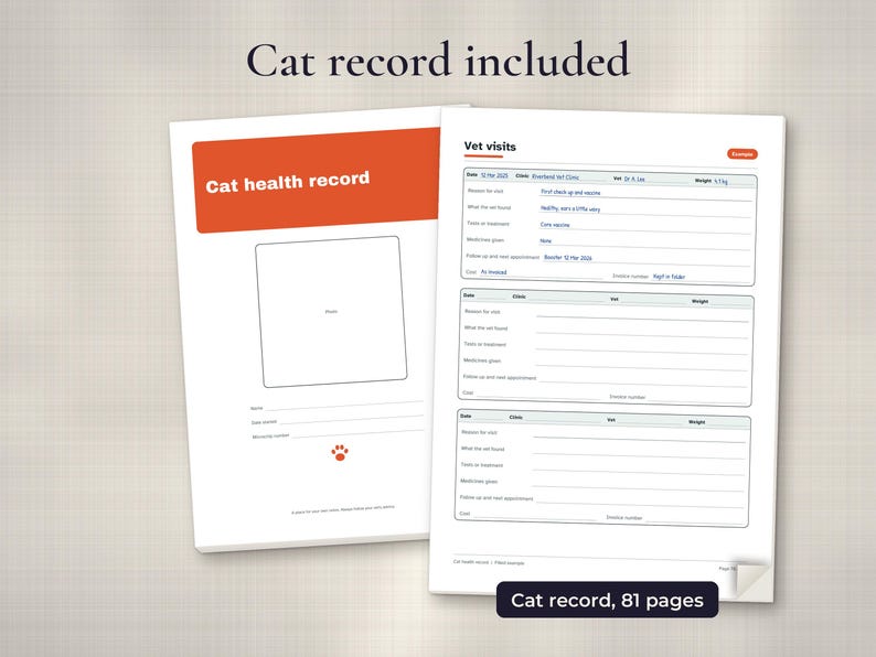 Pet Health Records Printable PDF Bundle, image 4