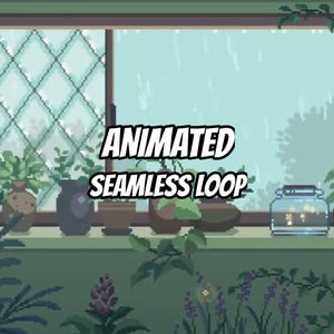 Cozy Pixel Art Rainy Window Animated Background for Streamers · 1080p MP4