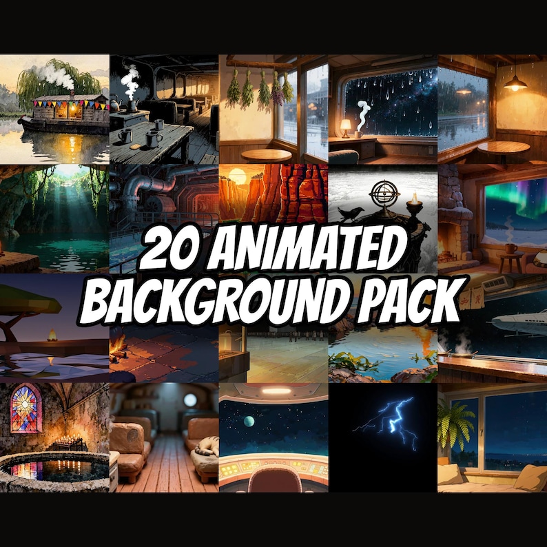 20 Animated Background Pack Seamless Loops for Streamers · 1080p MP4 image 1