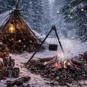 Cozy Pixel Campfire Forest Night Animated Background for VTubers · 1080p MP4 image 2